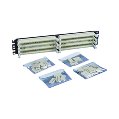 Kit Panel de Conexión con 2 Bases de 100 Pares, Categoría 5e, Incluye 40 Bloques de Conexión de 5 Pares y Etiquetas, 19 Pulgadas (48.26 cm), 2 UR