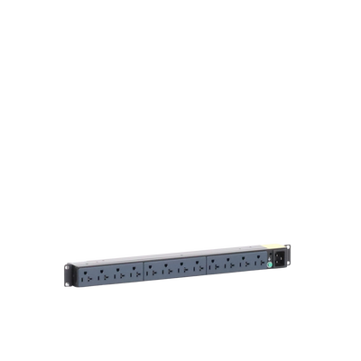 PDU Básico para Distribución de Energía, Enchufe de Entrada NEMA 5-20P, Con 12 Contactos NEMA 5-20R, Instalación Horizontal de 19in, 1UR, 20 Amp, 120 Vca