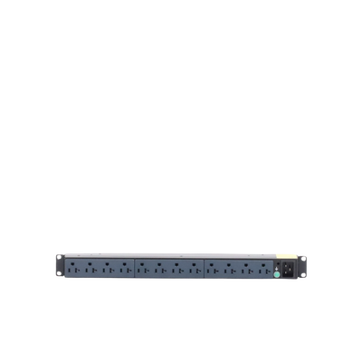 PDU Básico para Distribución de Energía, Enchufe de Entrada NEMA 5-20P, Con 12 Contactos NEMA 5-20R, Instalación Horizontal de 19in, 1UR, 20 Amp, 120 Vca