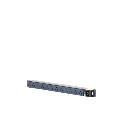 PDU Básico para Distribución de Energía, Enchufe de Entrada NEMA 5-20P, Con 12 Contactos NEMA 5-20R, Instalación Horizontal de 19in, 1UR, 20 Amp, 120 Vca