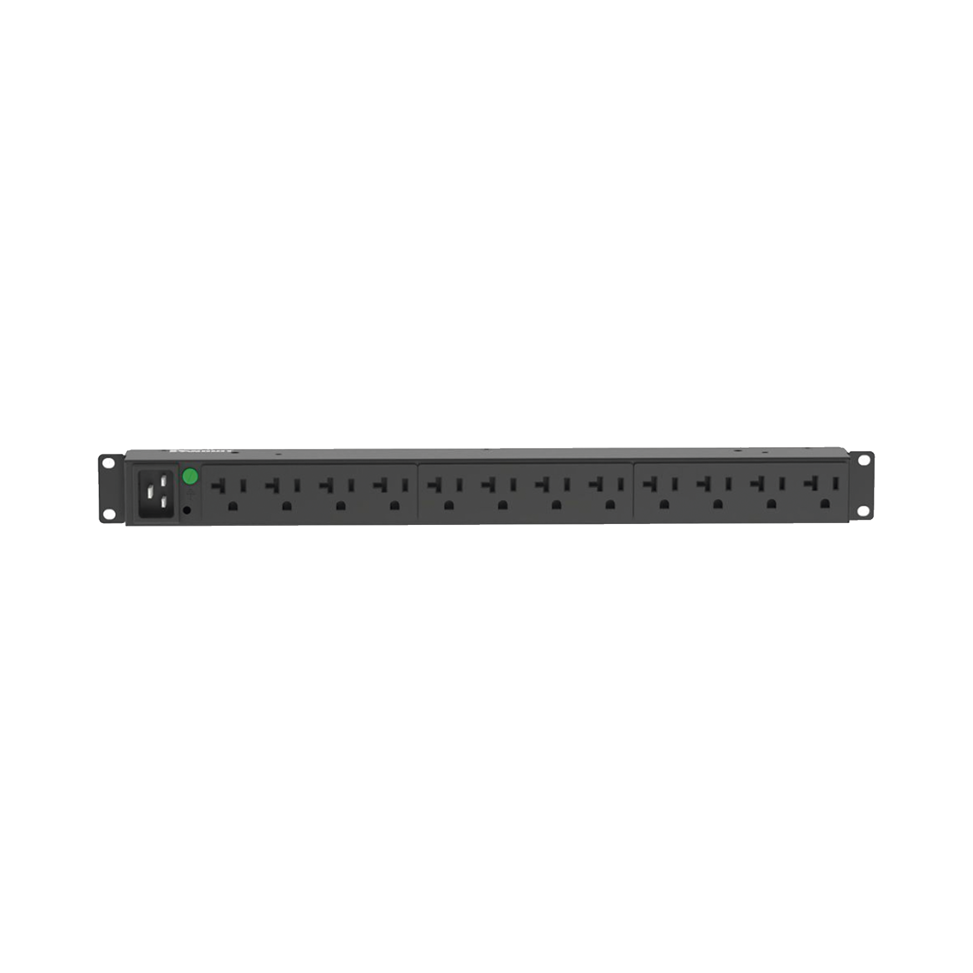 PDU Básico para Distribución de Energía, Enchufe de Entrada NEMA L5-20P, Con 12 Contactos NEMA 5-20R, Instalación Horizontal de 19in, 1UR, 20 Amp, 120 Vca