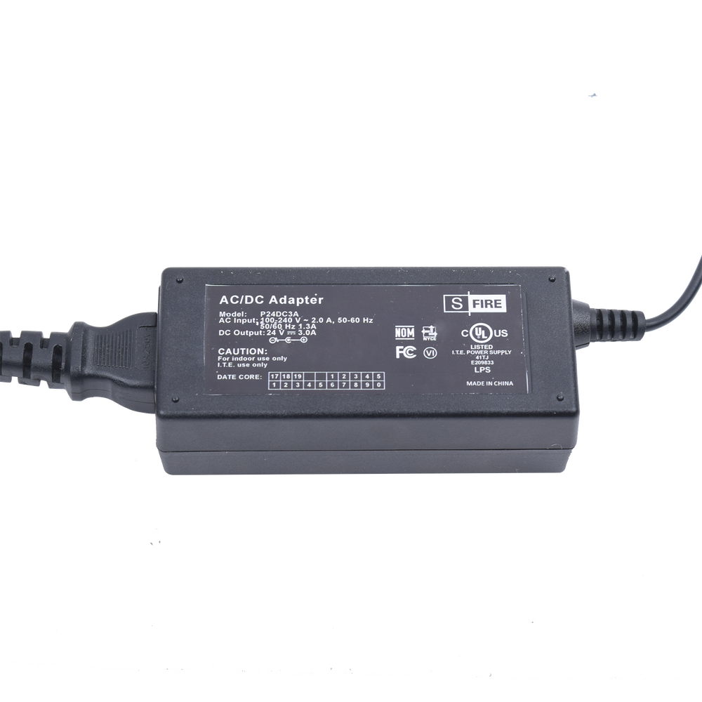 Fuente de poder de 24 Vcc Regulado @ 3A / UL / Voltaje de Entrada de 100-240 Vca