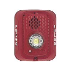Sirena con Lampara LED Estroboscópica / 2 hilos / Montaje en Pared / Color Rojo / Configuración Estroboscópica Seleccionable