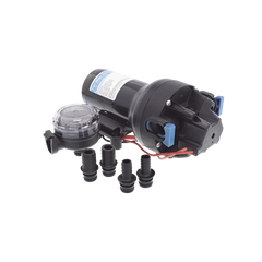 Bomba de diafragma controlada por presión para trabajo pesado ParMax de 12 Vcd, caudal de 5 GPM, presión máxima 60 psi, para manguera de diámetro interior de 13 mm (1/2") y 19 mm (3/4")
