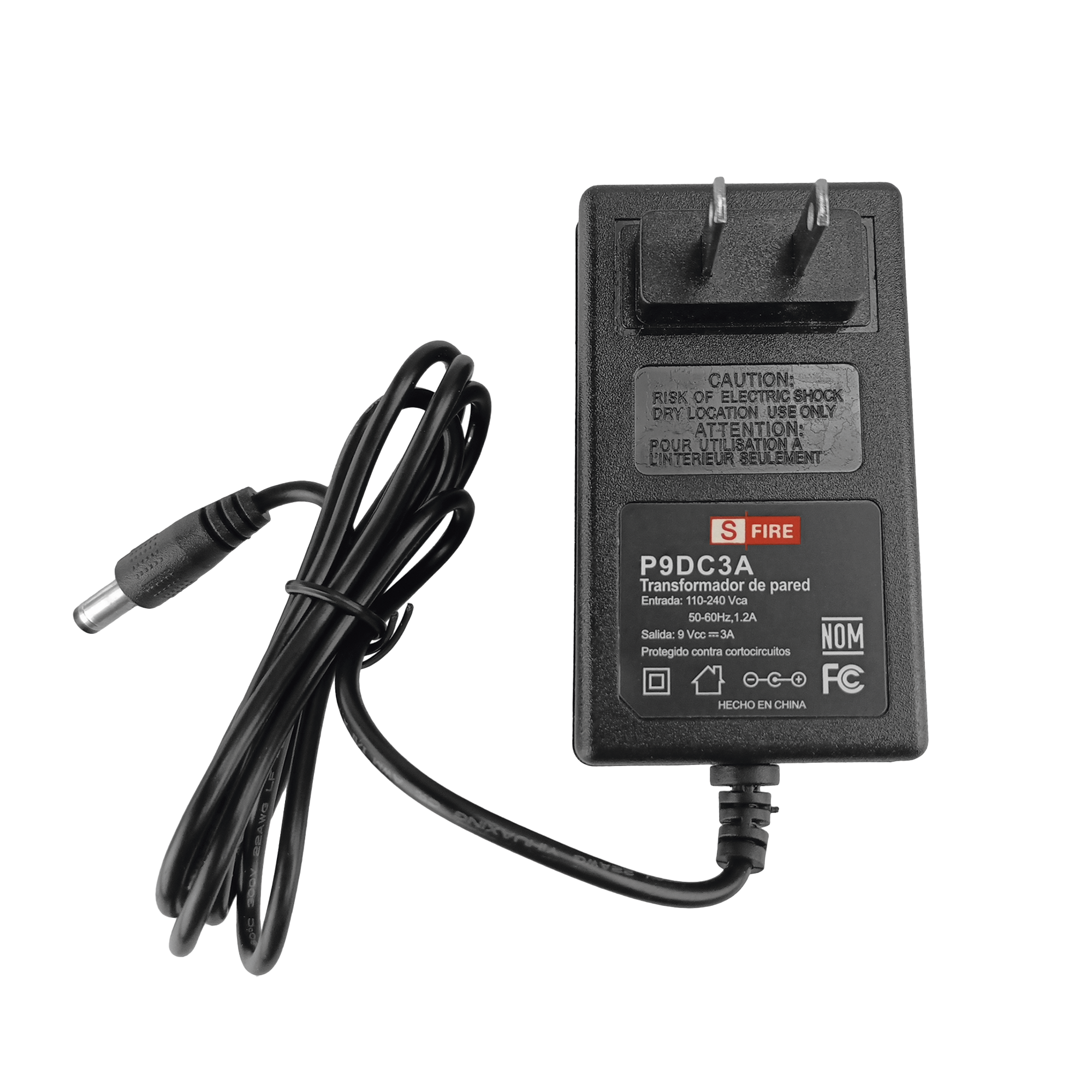 9 Vcc / 3 A / Fuente de poder / Voltaje de Entrada de 100-240 Vca / Para Usos Múltiples / Video Vigilancia, Acceso, Asistencia, Alarmas, Etc.