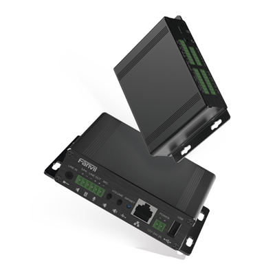 Gateway para Voceo IP/SIP,  Entrada de audio (3.5mm), salida de amplificador integrado de hasta 30W, puerto USB (reproducción de MP3),