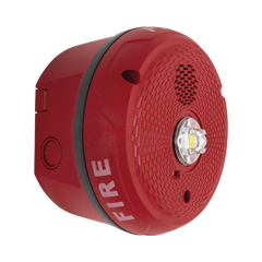 Sirena con Lámpara LED Estroboscópica / Montaje en Techo / Nivel de Candelas Seleccionable / Color Rojo / Nuevo Diseño Moderno y Elegante / Menor Consumo de Corriente / Uso exterior