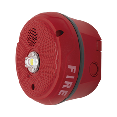 Sirena con Lámpara LED Estroboscópica / Montaje en Techo / Nivel de Candelas Seleccionable / Color Rojo / Nuevo Diseño Moderno y Elegante / Menor Consumo de Corriente / Uso exterior