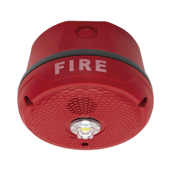 Sirena con Lámpara LED Estroboscópica / Montaje en Techo / Nivel de Candelas Seleccionable / Color Rojo / Nuevo Diseño Moderno y Elegante / Menor Consumo de Corriente / Uso exterior