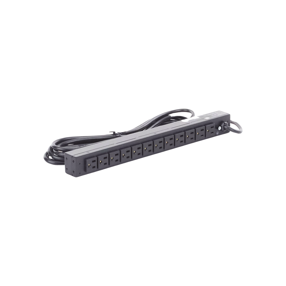 PDU Básico Para Distribución de Energía, Con 12 Tomas NEMA 5-15R Traseras, 1UR, 15 Amp, 120 Vca