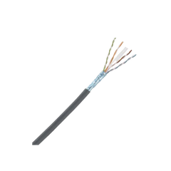 Bobina de Cable Blindado F/UTP de 4 Pares, Cat6A, Soporte de Aplicaciones 10GBase-T, LSZH (Libre de Gases Tóxicos), Color Negro, Para Interior, 305 Metros (1000 Pies)