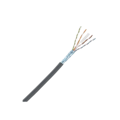 Bobina de Cable Blindado F/UTP de 4 Pares, Cat6A, Soporte de Aplicaciones 10GBase-T, LSZH (Libre de Gases Tóxicos), Color Negro, Para Interior, 305m