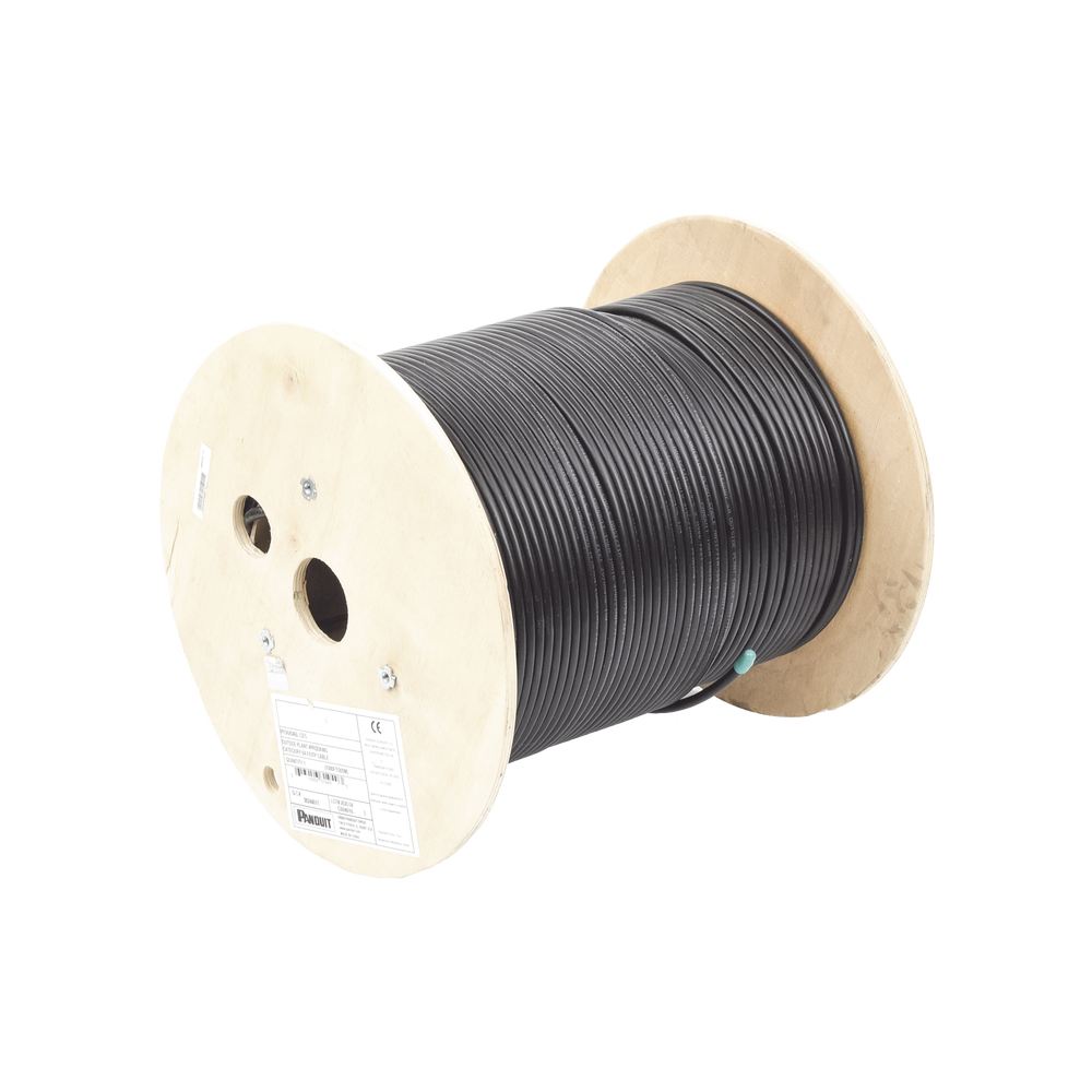 Bobina de Cable Planta Externa con Gel, de 4 Pares, Cat6A, Blindado F/UTP, Color Negro, 305 Metros (1000 Pies)