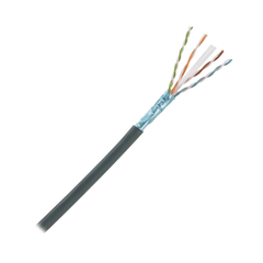 Bobina de Cable Planta Externa con Gel, de 4 Pares, Cat6A, Blindado F/UTP, Color Negro, 305 Metros (1000 Pies)
