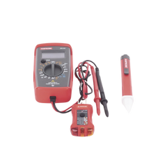 KIT Básico 3 en 1 con Multímetro Digital + Detector de Tensión sin Contacto + Comprobador de Fase GFCI