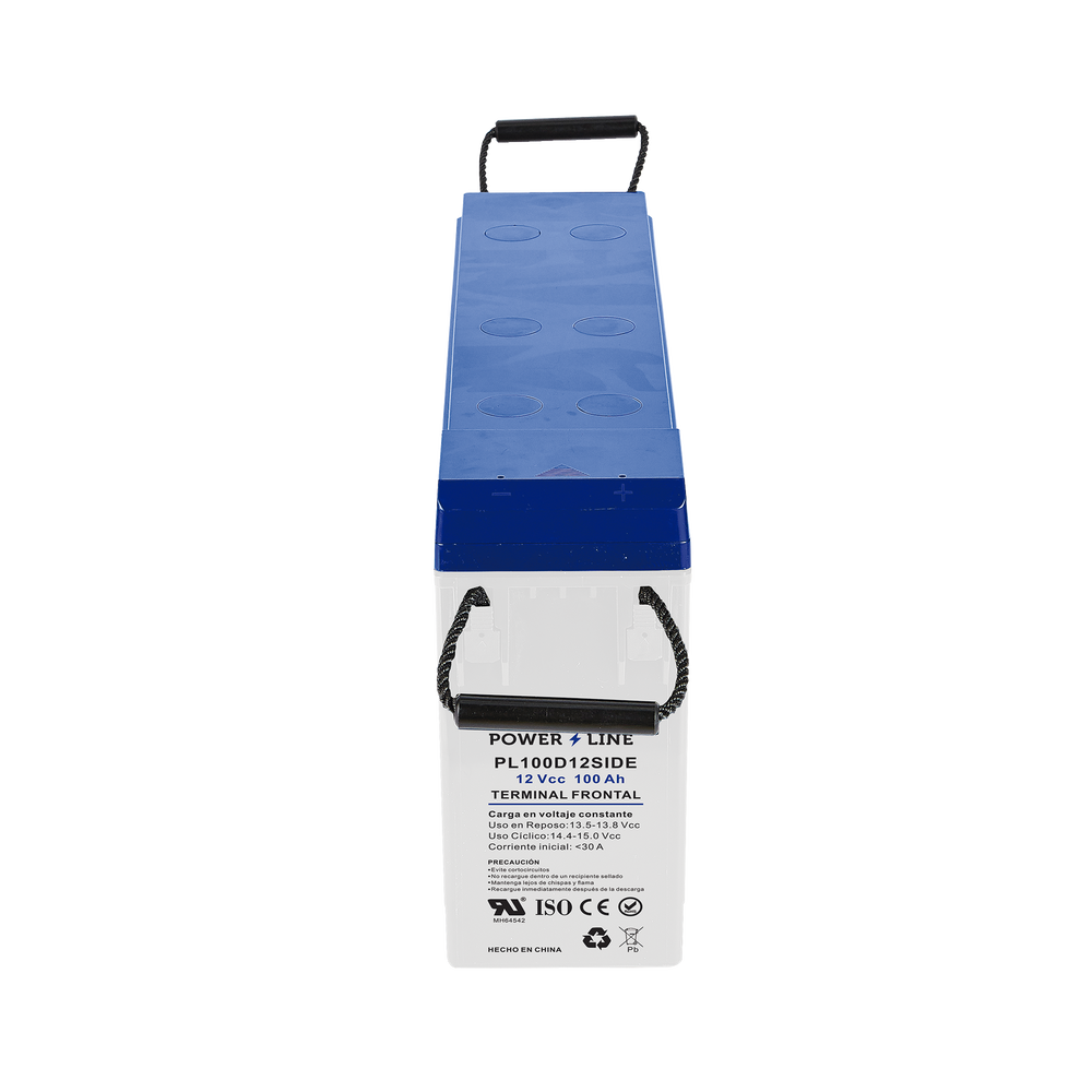 Batería de Ciclo Profundo AGM-VRLA / 12V 100Ah (10h) / Placas Gruesas Alta Densidad / Carcasa Ignífuga UL94-V0 / Terminal M8 / Baja Autodescarga / 1620A Cortocircuito