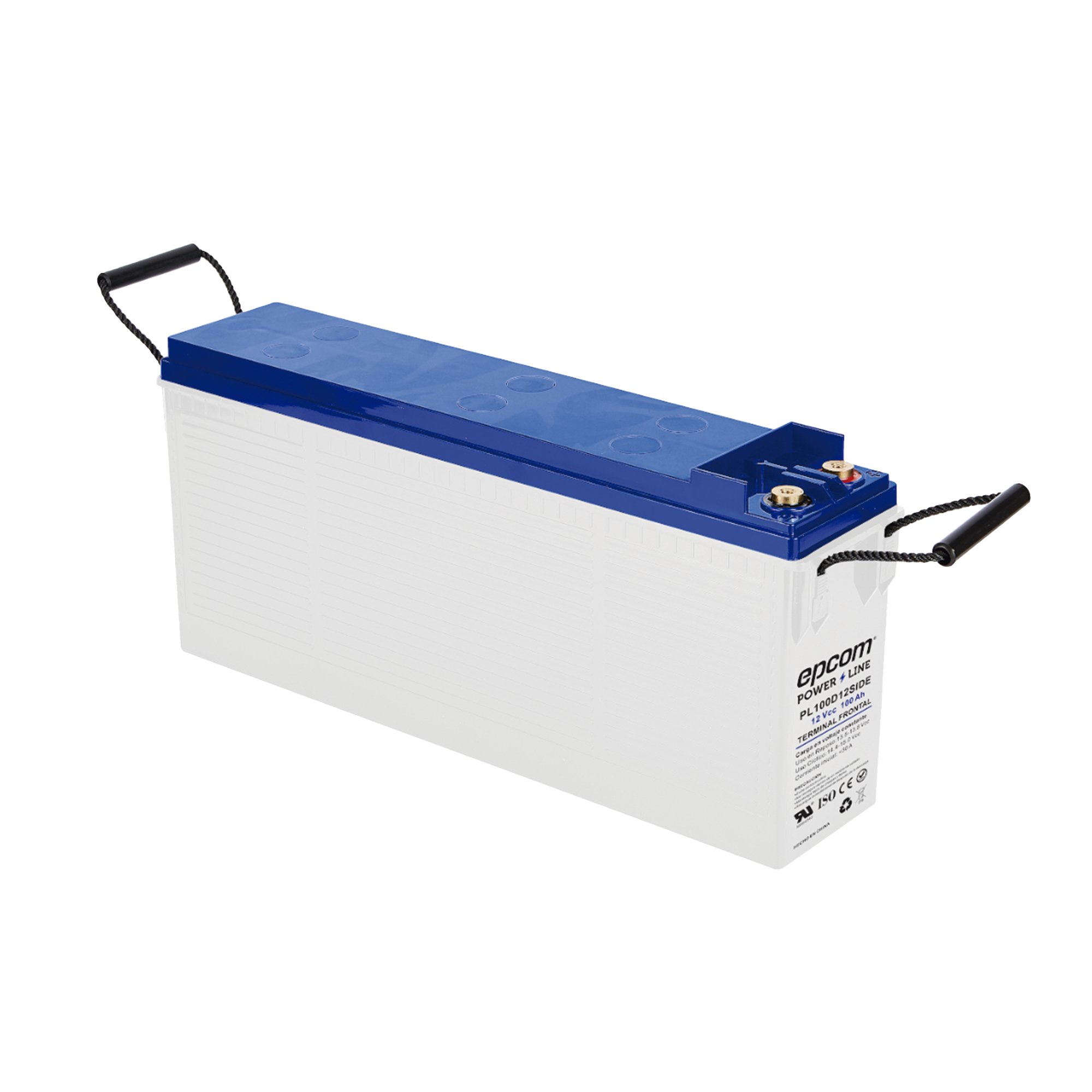 Batería de Ciclo Profundo AGM-VRLA / 12V 100Ah (10h) / Placas Gruesas Alta Densidad / Carcasa Ignífuga UL94-V0 / Terminal M8 / Baja Autodescarga / 1620A Cortocircuito