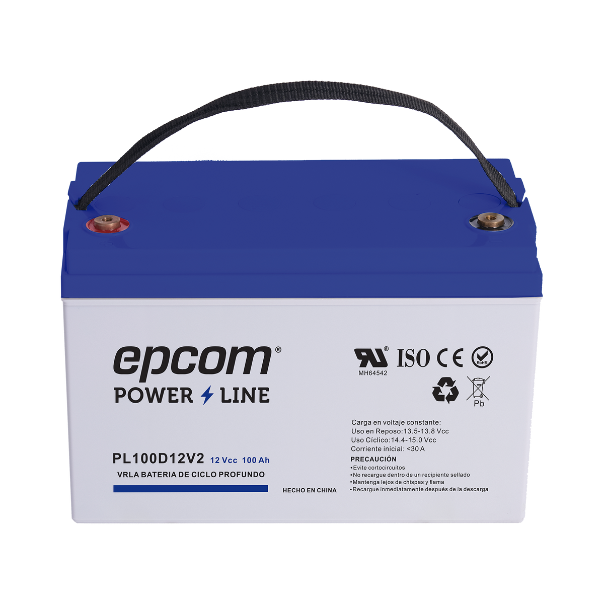 Batería de respaldo 12 V 100 Ah AGM | Certificada UL94-HB Retardo a la flama básica | Ciclo profundo | Para uso en aplicaciones fotovoltaicas y de emergencia | Terminales T4