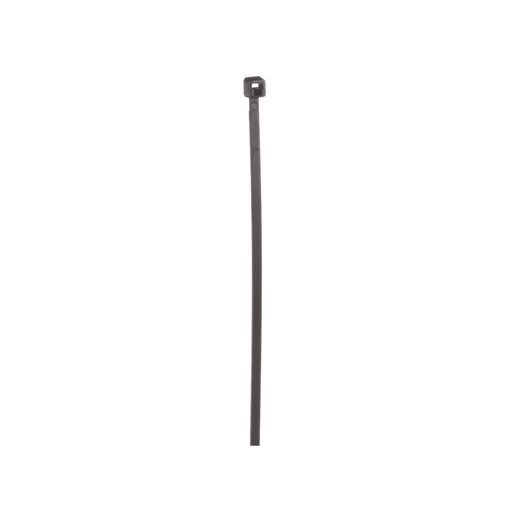 Cincho de Nylon 6.6 de Bloqueo, 203 mm largo x 2.5mm ancho, Color Negro, Exterior Resistente a Rayos UV, Paquete de 100pz