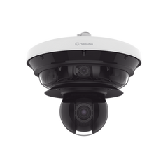 Cámara IP Multisensor 34MP (4 sensores 4K) con lentes motorizados / PTZ 2 MP 40X / Hasta 2 tarjetas MicroSD de 512GB / WDR de hasta 150dB / IP66 / IK10 / autoseguimiento / Inteligencia artificial para eventos