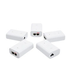 5 Unidades del Adaptador PoE Ubiquiti de 24 VDC, 0.5 A con puerto Gigabit, color blanco