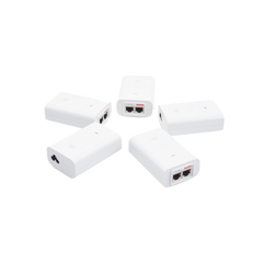 5 Unidades del Adaptador PoE Ubiquiti de 24 VDC, 1.0 A con puerto Gigabit, color blanco