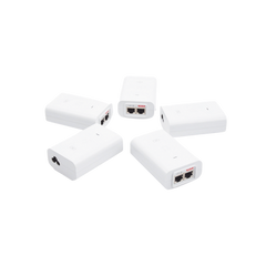 5 Unidades del Adaptador PoE Ubiquiti de 24 VDC, 1.0 A con puerto Gigabit, color blanco
