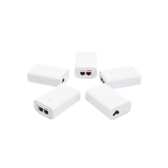 5 Unidades del Adaptador PoE Ubiquiti de 24 VDC, 1.0 A con puerto Gigabit, color blanco