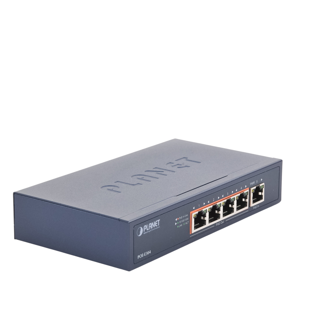 Extensor Ultra PoE de 65 Watts Con 4 Puertos Gigabit de Salida 802.3 af/at