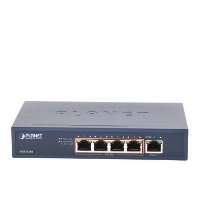 Extensor Ultra PoE de 65 Watts Con 4 Puertos Gigabit de Salida 802.3 af/at