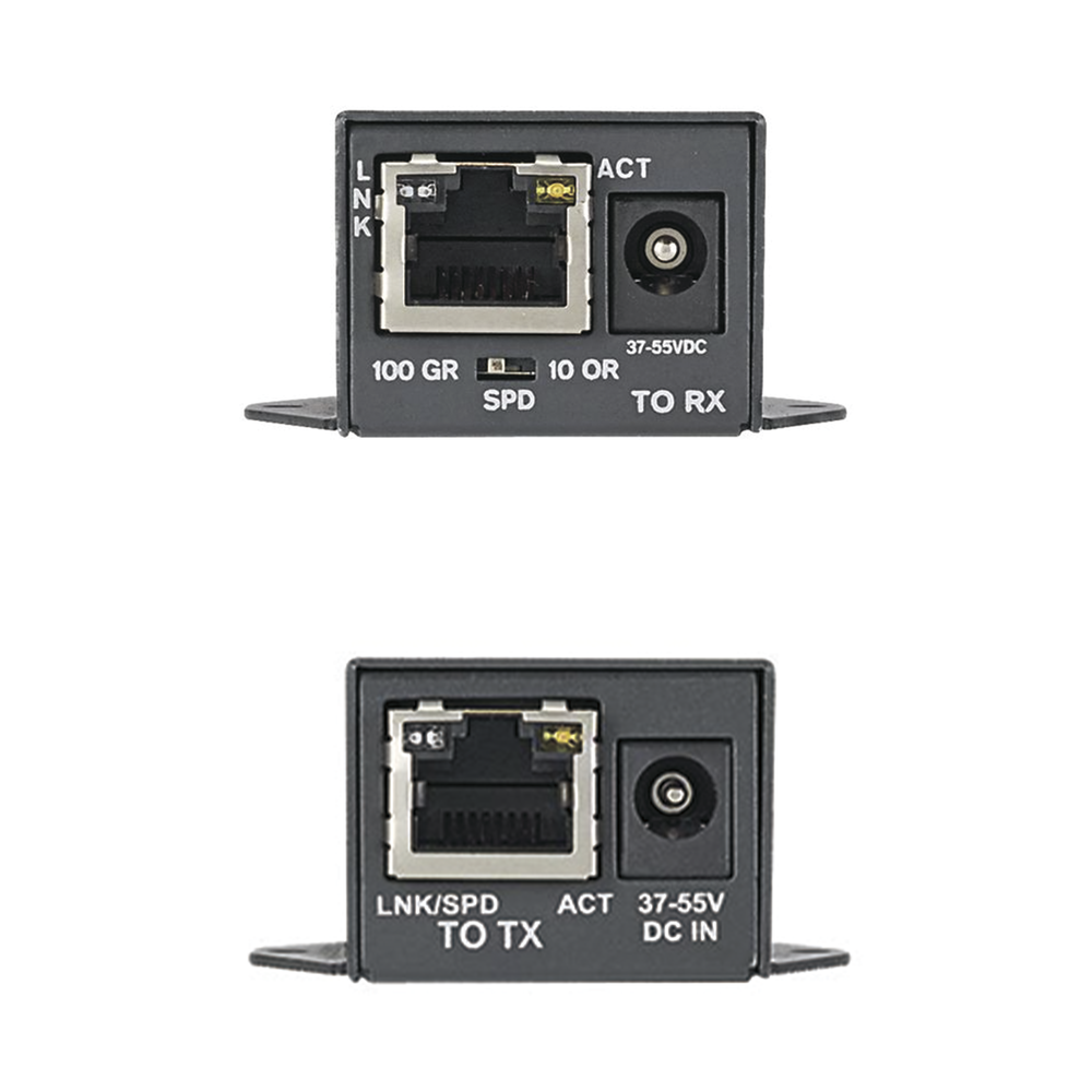Kit de Extensor PoE/PoE+, Hasta 610 Metros (2000 ft) con Cable Cat5e o Cat6, 10/100Mbps, Incluye Transmisor, Receptor y Fuente de Alimentación