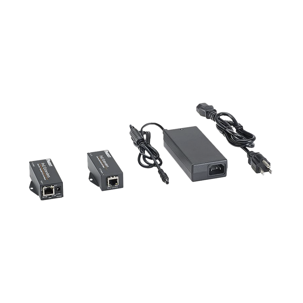 Kit de Extensor PoE/PoE+, Hasta 610 Metros (2000 ft) con Cable Cat5e o Cat6, 10/100Mbps, Incluye Transmisor, Receptor y Fuente de Alimentación