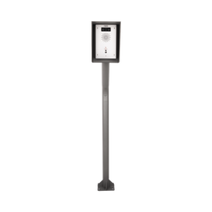 Poste y Cubierta industrial para montaje de Porteros IP Fanvil y Grandstream, altura de 1.2 metros, pintura electrostática color gris.