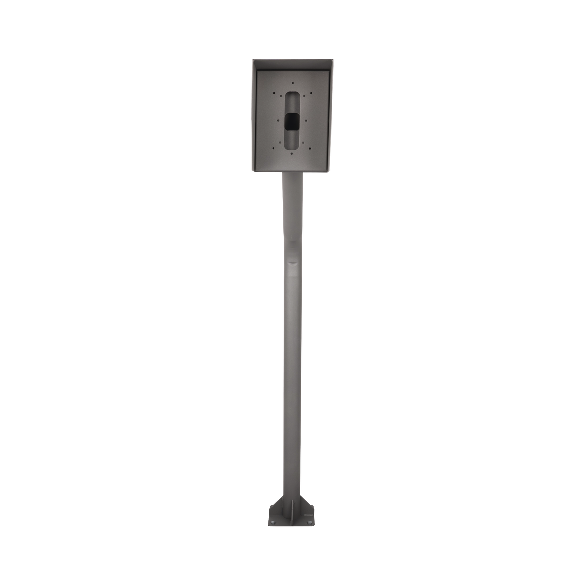 Poste y Cubierta industrial para montaje de Porteros IP Fanvil y Grandstream, altura de 1.2 metros, pintura electrostática color gris.