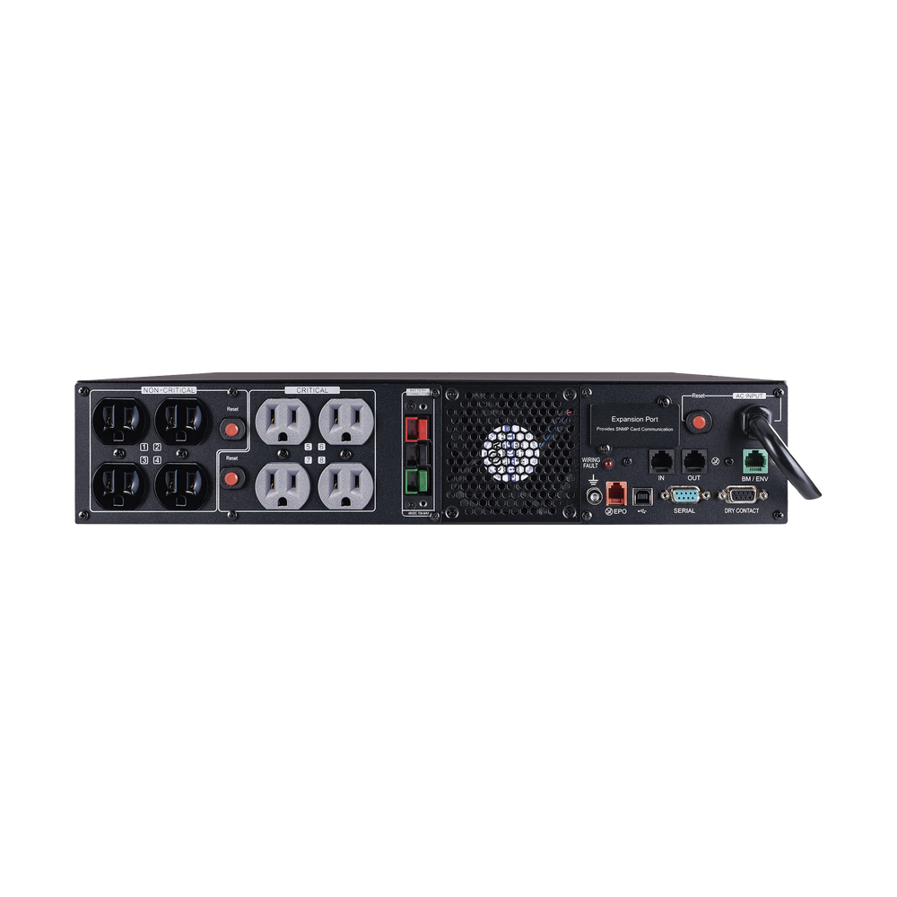 UPS de 1500 VA/1500 W, Topología Línea Interactiva, Entrada 120 Vca NEMA 5-15P, Onda Senoidal Pura, Torre o Rack 2 UR, Con 8 Tomas NEMA 5-15R