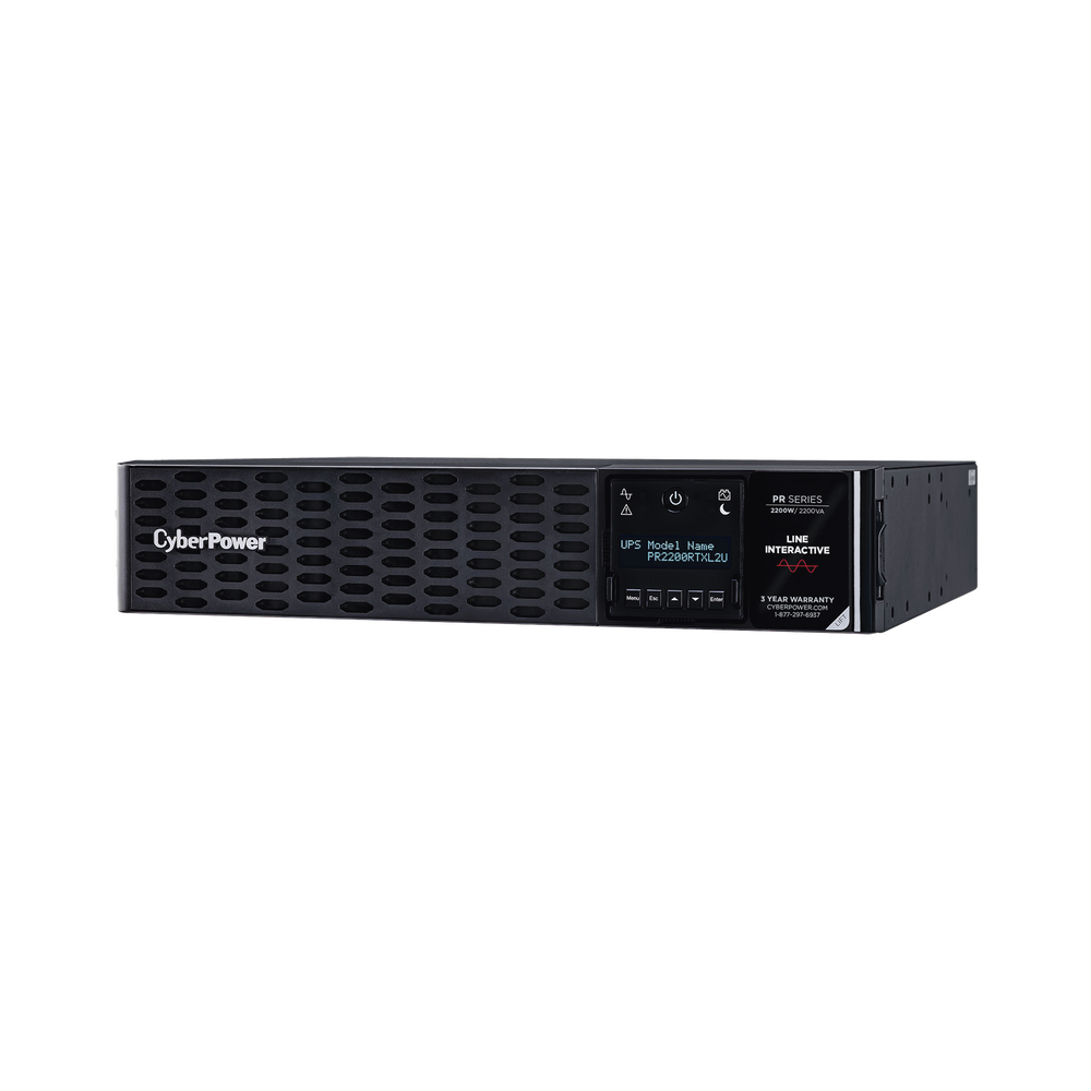 UPS de 2200 VA/2200 W, Topología Línea Interactiva, Entrada 120 Vca NEMA L5-30P, Onda Senoidal Pura, Torre o Rack 2 UR, Con 8 Tomas NEMA 5-20R