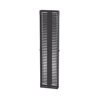 Organizador Vertical PatchRunner™, Doble (Frontal y Posterior), Para Rack Abierto de 45 Unidades, 6in de Ancho, Color Negro