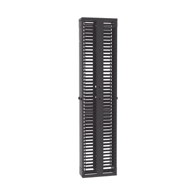 Organizador Vertical PatchRunner™, Doble (Frontal y Posterior), Para Rack Abierto de 45 Unidades, 8in de Ancho, Color Negro