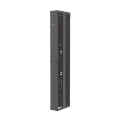 Organizador Vertical PatchRunner™, Doble (Frontal y Posterior), Para Rack Abierto de 45 Unidades, 8in de Ancho, Color Negro