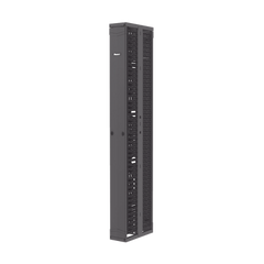 Organizador Vertical PatchRunner™, Doble (Frontal y Posterior), Para Rack Abierto de 45 Unidades, 8in de Ancho, Color Negro