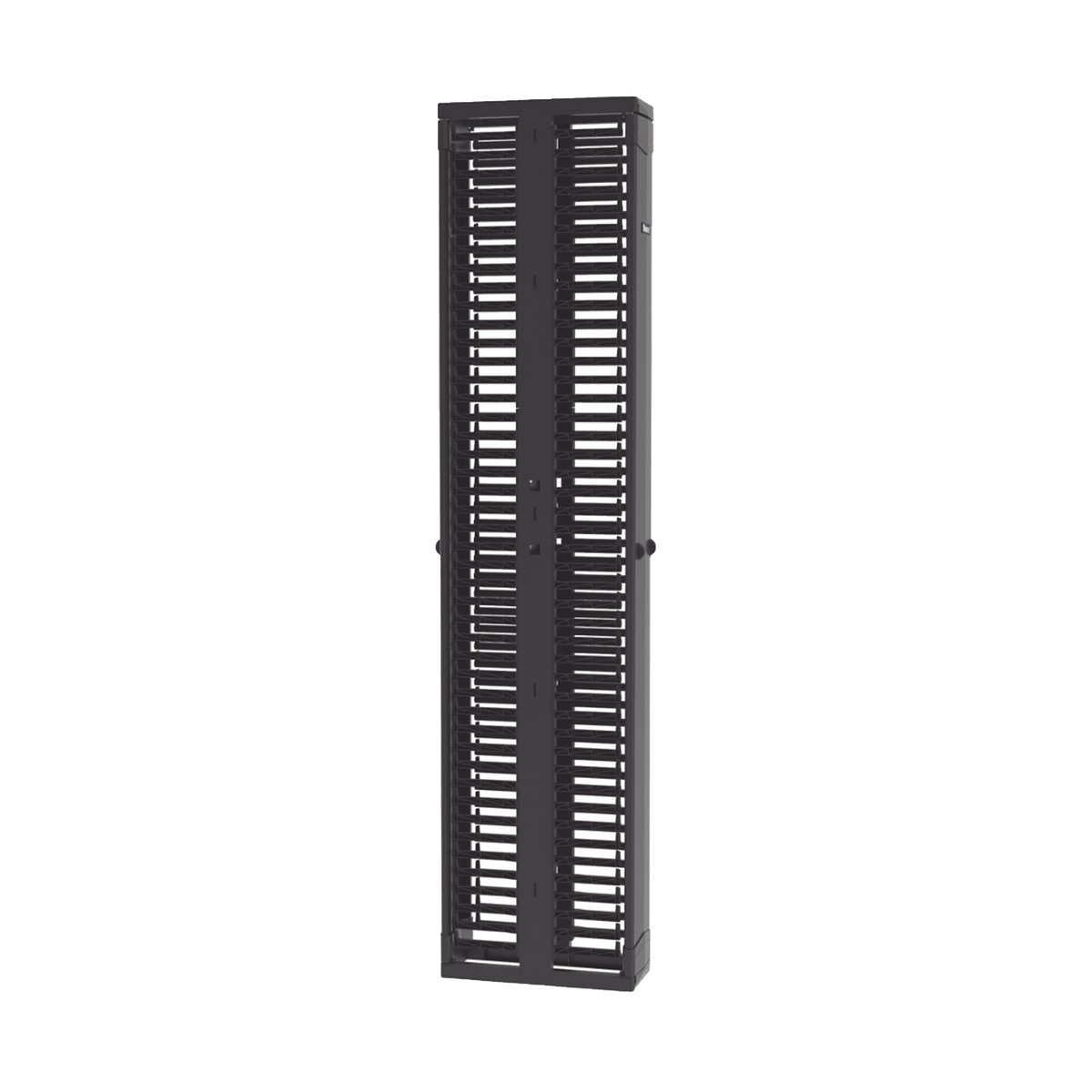 Organizador Vertical PatchRunner™, Doble (Frontal y Posterior), Para Rack Abierto de 45 Unidades, 8in de Ancho, Color Negro