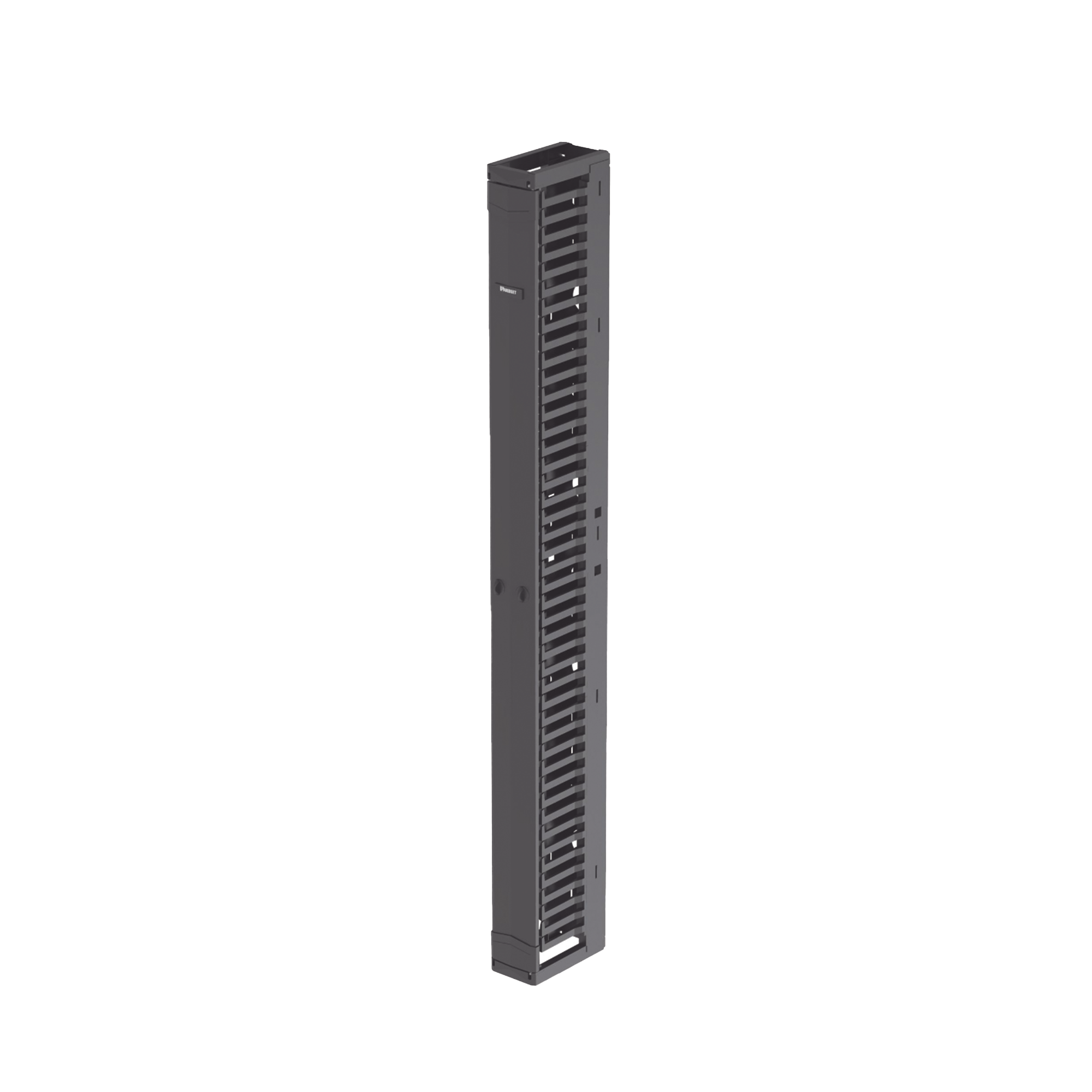 Organizador Vertical PatchRunner™, Sencillo (Solo Frontal), Para Rack Abierto de 45 Unidades, 6 in de Ancho, Color Negro