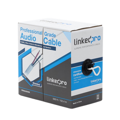 Cable para audio profesional calibre 18 en 2 hilos 100% cobre, BLINDADO perfecto para bocinas y micrófonos, bobina de 152 m