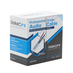 Cable para Audio Profesional Calibre 18 en 2 Hilos 100% Cobre, Blindado Perfecto para Bocinas y Micrófonos, Bobina de 152 Metros (500 Pies)