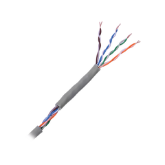 Cable Cat5e de alto rendimiento, con certificaciones ETL, UL, color gris, de 100 m ( 328 ft ) para aplicaciones en CCTV, redes de datos. Uso interior.