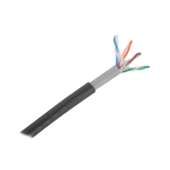 Bobina de Cable de 305 Metros (1000 Pies), Cat5E, con Gel, para Intemperie, Doble Forro Extrema Humedad, Bajo Tierra, UL, Color Negro para Aplicaciones en Video Vigilancia, y Redes de Alta Velocidad.