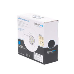 Bobina de cable de 100m, Cat5e, 24 AWG, color Gris, UL, para aplicaciones en videovigilancia, redes de datos. Uso Interior