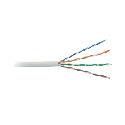 Bobina de cable de 305 m, ( 1000 ft ),  Cat5e, alto rendimiento, color blanco, UL, para aplicaciones en video vigilancia, redes de datos. Uso en interior