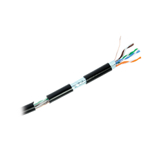 Bobina de cable de 305 m, Cat5e , FTP, blindado, color negro, UL, para aplicaciones en video vigilancia, redes de datos. Uso en Intemperie