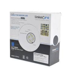 Cable Cat5e de alto rendimiento, con certificaciones ETL, UL, color gris, de 100 m ( 328 ft ) para aplicaciones en CCTV, redes de datos. Uso interior.